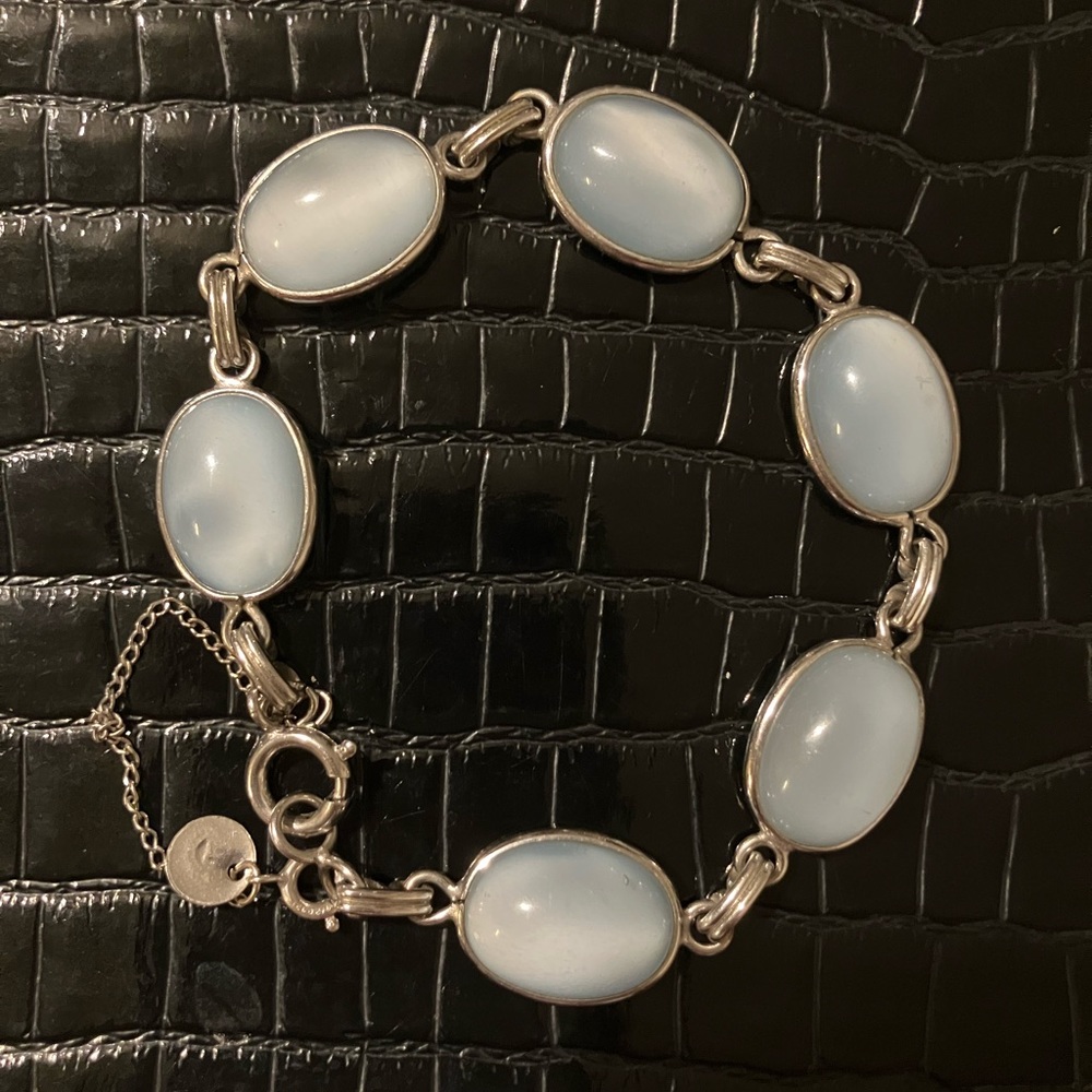 Vintage DCE Silver Bracelet with Blue‎ Stones 14kt gf